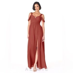 Azazie Lianne Chiffon Dress in Terracotta